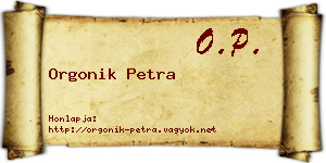 Orgonik Petra névjegykártya